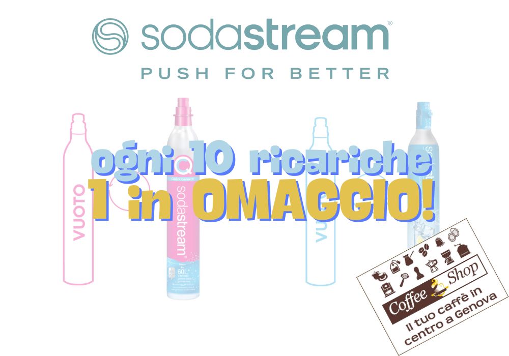 Promozione Sodastream: ogni dieci ricariche, l’undicesima ricarica è in OMAGGIO!