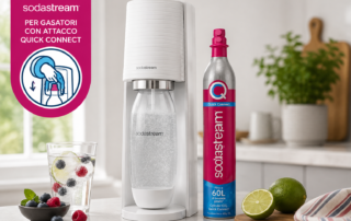 Ricarica Rosa SodaStream Quick Connect con gasatore e bottiglia per acqua frizzante