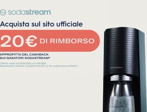 Cashback SodaStream 2025: 20 € di rimborso su tutti i gasatori – Anche da noi a Genova!