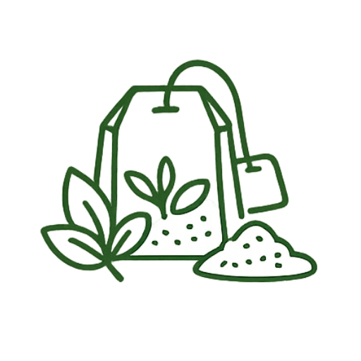 Tè in foglia e filtri in cotone